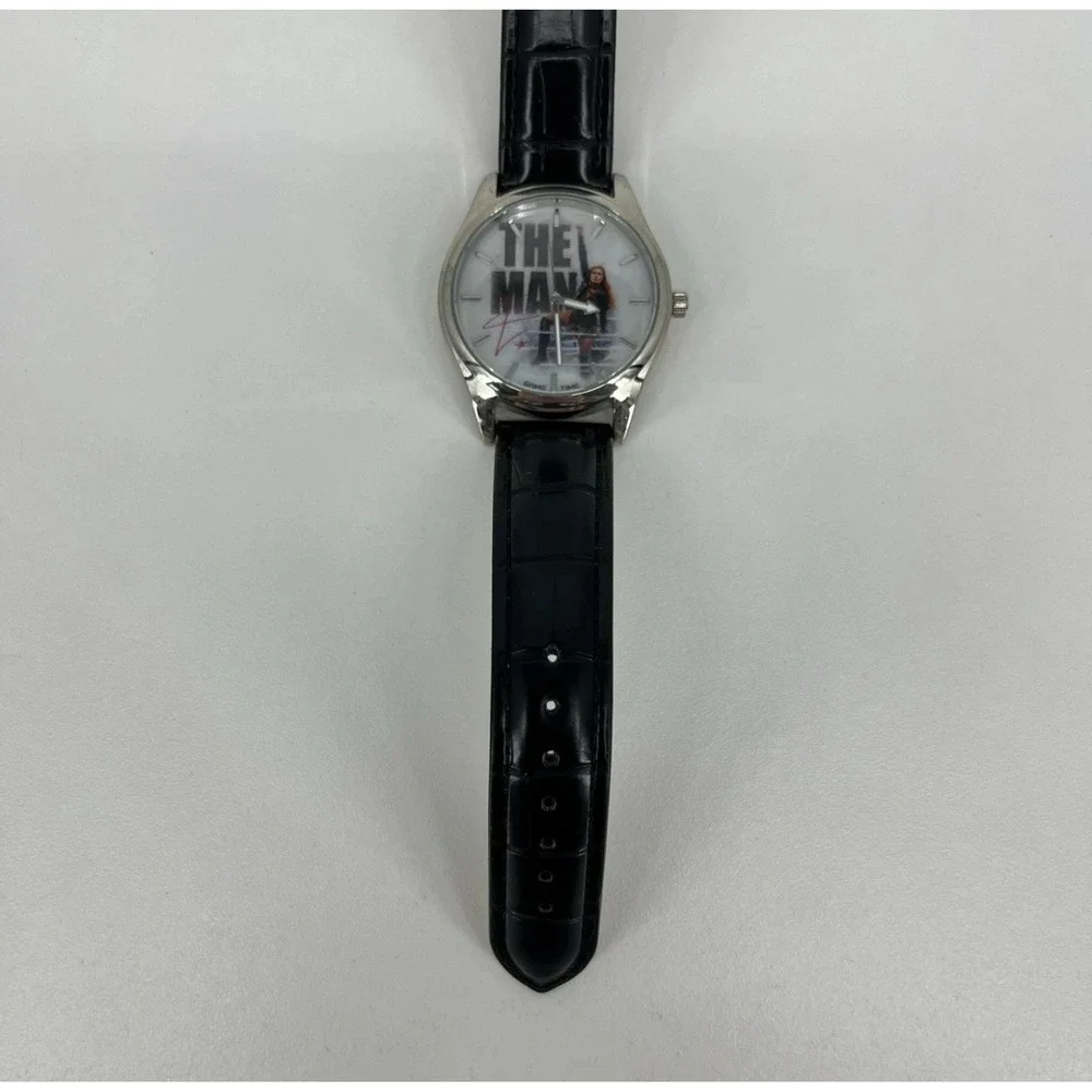 WWE Becky Lynch The Man Watch‎ Men's Size Black Leather Band Game Time New
